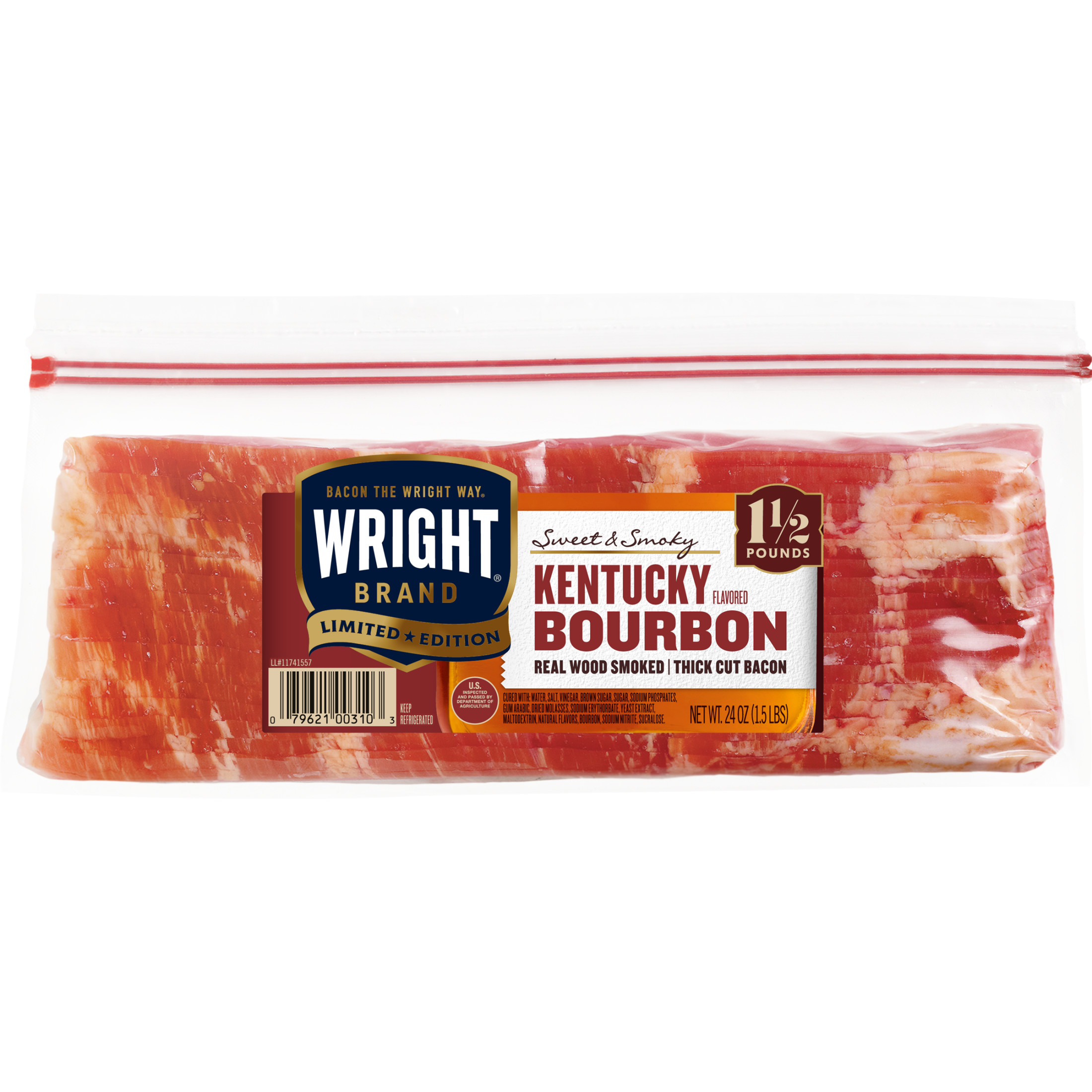 Sweet & Smoky Kentucky Bourbon Flavored Thick Cut Bacon